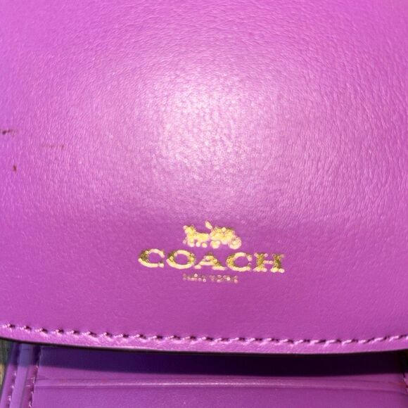 Coach mini sierra satchel purse/bag purple crossgrain leather + wallet F57555 - Picture 11 of 12